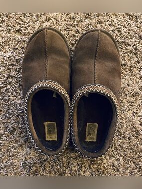 Used UGG Tasman Slipper Chestnut Brown Suede Mules Slides Men's Size 10.5